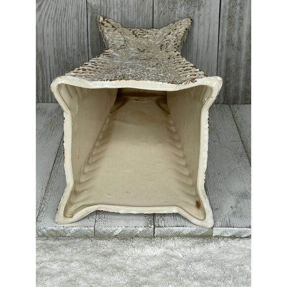 Vintage Savoy MCM Splatter Art Pottery Vase White & 24k Gold on Ivory - Picture 3 of 5